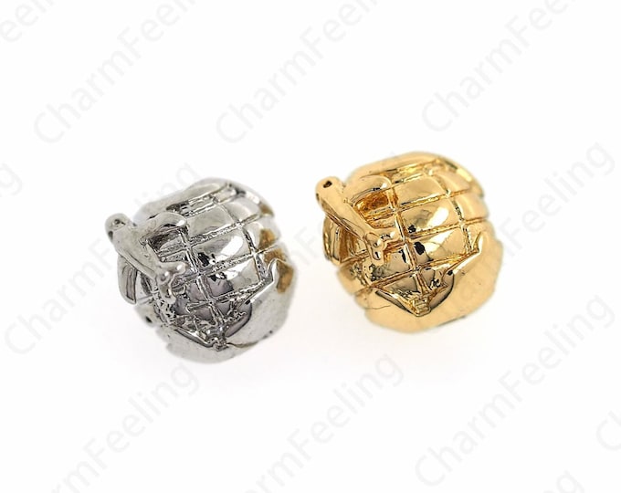 Airplane spacer beads, 18K gold filled world map spacer beads, ball spacer beads, DIY jewelry supplies, 9x7.6x7.2mm