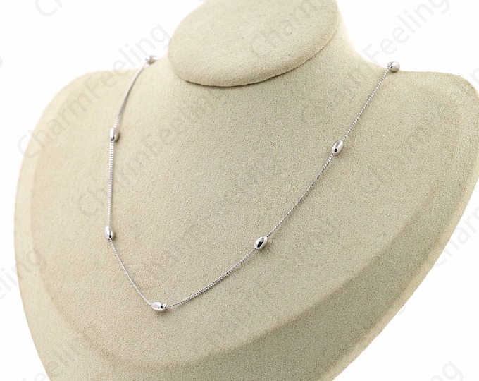 Cylinder Necklace,Oval Necklace,S925 Silver Necklace,Chain Necklace,Sterling Silver Necklace,Fashion Necklace,Classic Necklace,Gift For Her