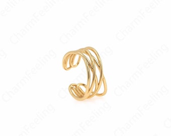 Round Rings, Dainty Everyday Rings, 18K Gold Filled Adjustable Rings, Ring Charm, Gold Open Rings, DIY Jewelry Supplies