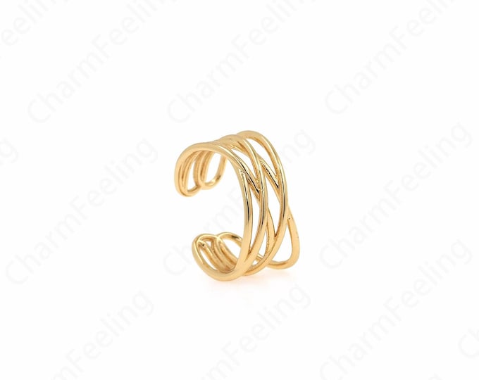 Round Rings, Dainty Everyday Rings, 18K Gold Filled Adjustable Rings, Ring Charm, Gold Open Rings, DIY Jewelry Supplies
