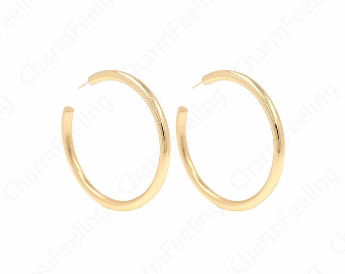 Thin Gold Studs Earrings 18K Gold Filled Thick Earrings Dainty Earrings,Moon Earrings Crescent Earrings Gift for Her,80.8x6mm