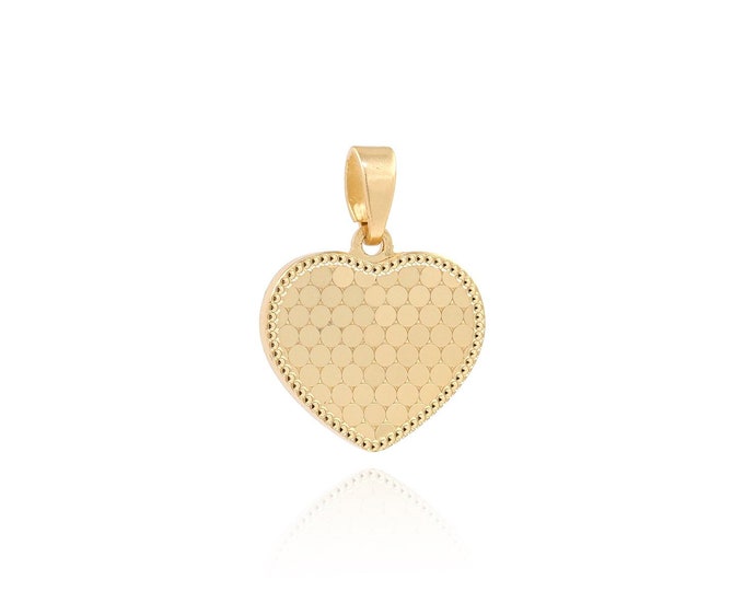 18K Gold Filled Heart Pendant,Dainty Heart Necklace, Fashion Charm,Heart Charm, Love Necklace, DIY Jewelry Accessories 19x14x1.6mm