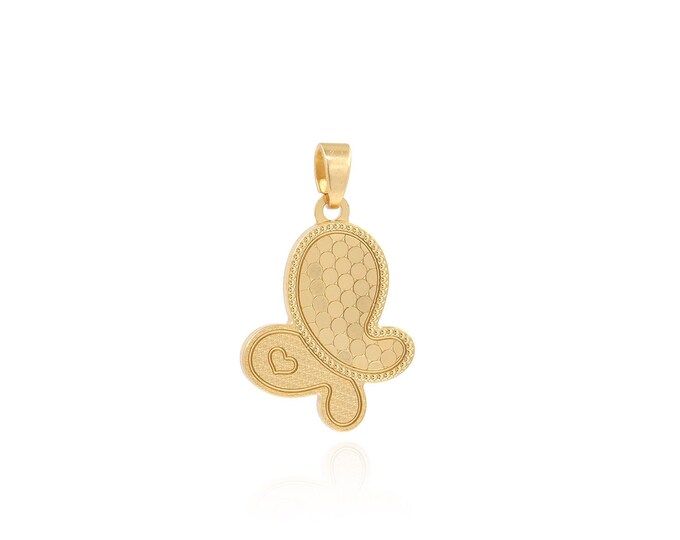 18K Gold Filled Butterfly Necklace,Dainty Insect Charm, Butterfly Pendant, Butterfly Charm,DIY Jewelry Supplies, 24.5x13.5x1.6mm