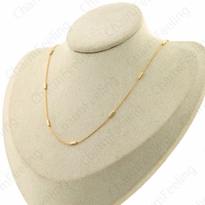 Kette Halskette,18K Gold Filled S925 Silber Halskette,Zylinder Halskette,Bar Halskette,Mode Halskette,klassische Halskette,Geschenk für Sie