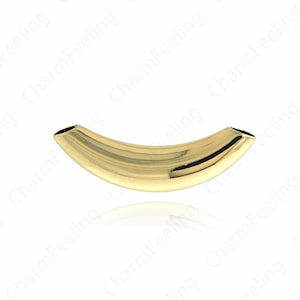 18K Gold Filled Long Tube Beads,Irregular Elbow Beads, Tube Beads,Tube Beads Charm, DIY Jewelry Making Accessories 53x12x12mm