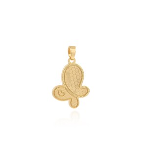 Colar de borboleta preenchido com ouro 18K, pingente de inseto delicado, pingente de borboleta, pingente de borboleta, suprimentos de joias DIY, 24,5x13,5x1,6mm