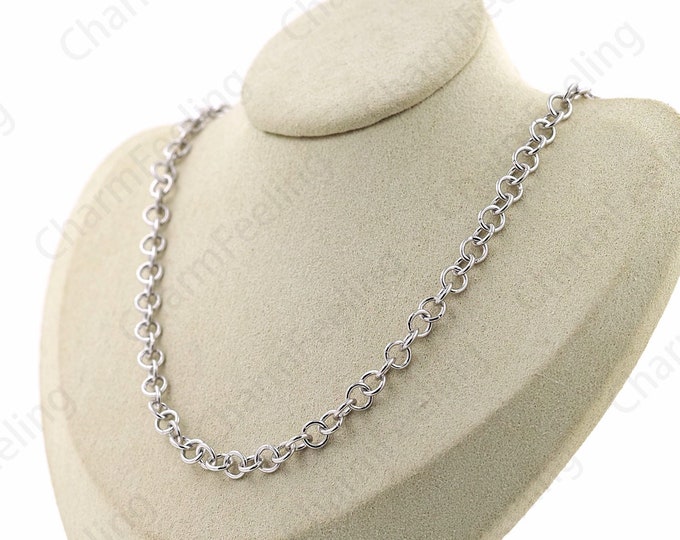 Chain Necklace,Round Necklace,Silver Ring Necklace,S925 Silver Necklace, Fashion Necklace, Classic Necklace,Gift For Her, Anniversary Gift,