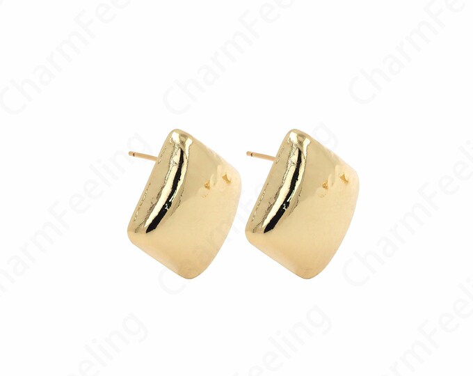 Rectangular Earrings,Square Earrings,18K Gold Filled Eectangular Earrings,Brass Gold-Plated Earrings,Earring Charm,22x22x7.5mm