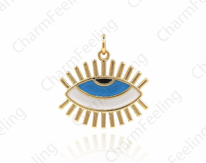 Enamel Eye Pendant, Eye Charm, Eye Pendant, Enamel Charm, DIY Jewelry Making Accessories 23x21.5x2mm 1pcs