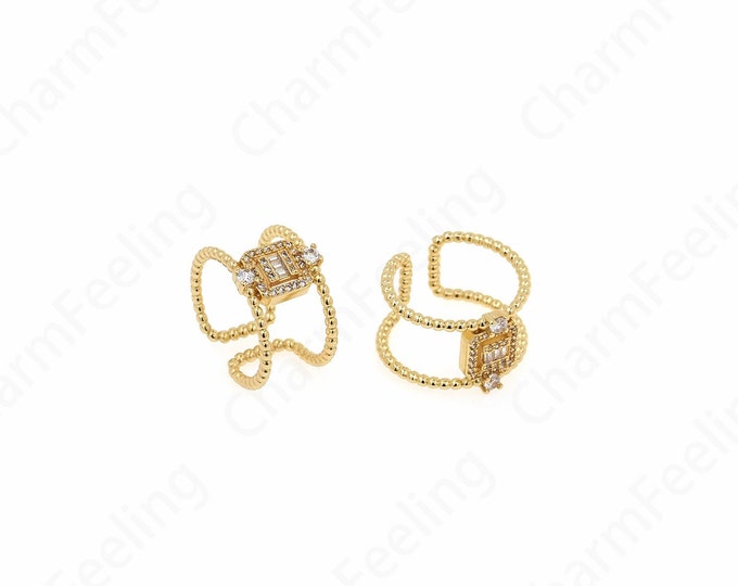 Line Rings, Thick Rings, Gold Rings, 18K Gold Filled Open Rings, Adjustable Rings, Art Rings, Statement Rings, Punk Jewelry, Gifts for Her