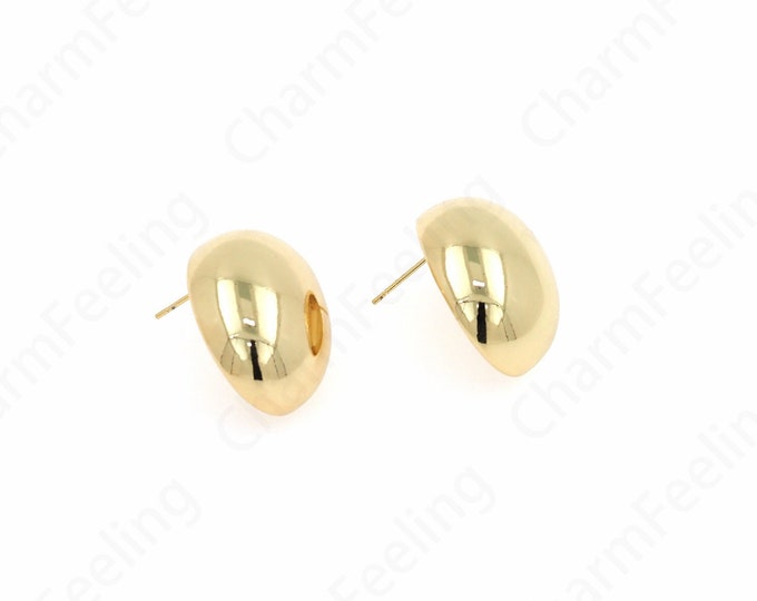 1pair Fashion Earrings,18K Gold Filled Huggie Hoops, Ear Hoops Charm, Simple Earrings, Perfect Gift For Her and For Girls 10x27x20mm