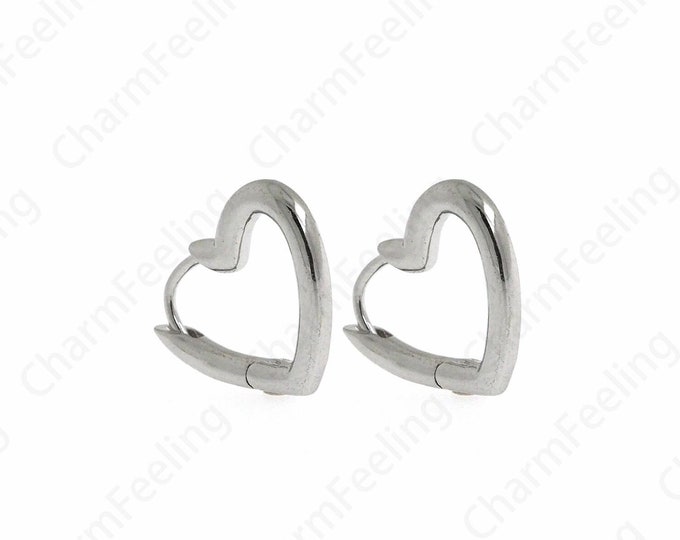 1 Pair,Silver Filled Love Earrings, Heart Stud Earrings,Honeycomb Love Earrings, Pierced Earrings, DIY Jewelry Accessories,18.5x15x3mm