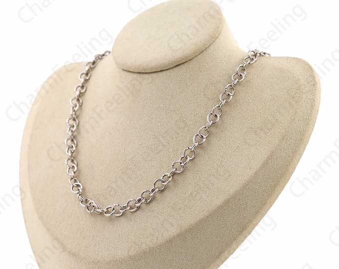 Antique Silver Necklace,Chain Necklace,Round Necklace,Ring Necklace,S925 Silver Necklace, Fashion Necklace,Classic Necklace,Gift For Her,