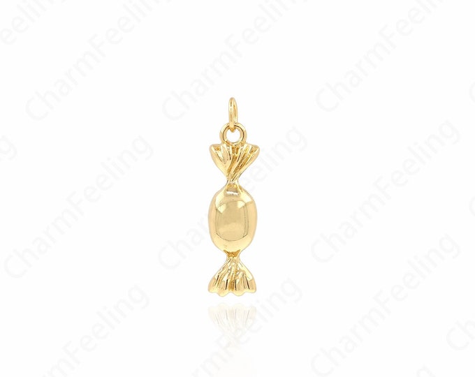 Sugar Charm,Sugar-Coated Necklace, Sweet Charm, Sweet Necklace, 18K Gold Filled Sweet Pendant,Dainty Pendant,28x7x5.5mm