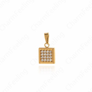 Medal Charm, 18K Gold Filled Geometric Necklace,Rectangular Pendant, Suitable For DIY Jewelry Making Accessories,15x8x2.5mm
