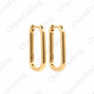 18K Gold Filled Brass Gold-Plated Earrings,Square Earrings,Hollow Rectangle Earrings,Minimalist Earrings,A Gift For Her 20x12x2mm