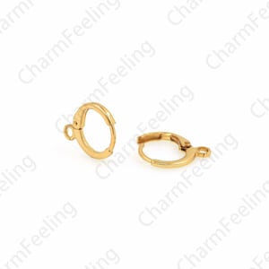 1 Pair, 18K Filled Gold Minimalist Round Earrings, Dangle Earring Accessories, Thin Earrings, Earring Accessories, 14x11.5x1.5mm