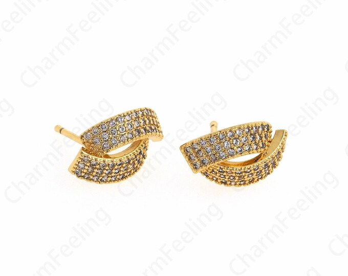 18K Gold Filled Round Twist Earrings, Gold Earrings, Earring Charm,Twist Earrings, Hollow Earrings, Gift for Her,15x9x3mm
