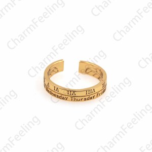 18K ゴールドフィルドスケールリング、タイムリング、絶妙なゴールドリング、リングチャーム、ゴールドリング、彼女へのギフト 1 個