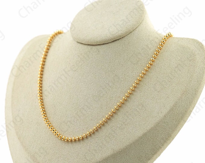 18K Gold Filled Beaded Necklace,Abacus Bead Necklace, S925 Silver Necklace,Gift for Her, Chain Necklace, Fashion Necklace, Classic Necklace,