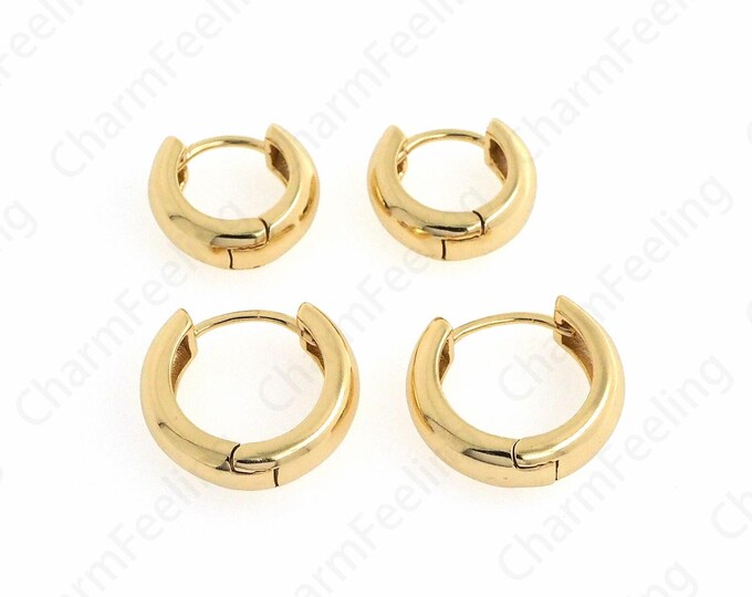 Dainty Earrings,18K Gold Filled Round Earrings,Micropavé CZ Gold Earrings,Round Pendants,DIY Jewelry Accessories