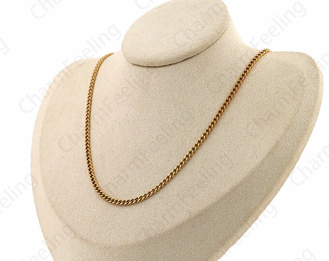 18K Gold Filled S925 Silver Necklace, Sterling Silver Necklace, Cable Chain Necklace,Twisted Necklace,Fashion Necklace,Gift For Her