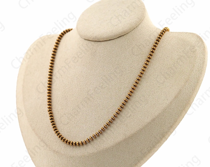 S925 Silver Necklace,18K Gold Filled Beaded Necklace,Abacus Bead Necklace, Gift for Her, Chain Necklace, Fashion Necklace, Classic Necklace,
