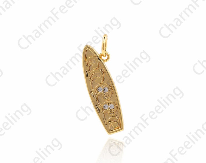 Water Ski Pendant, Surfer Charm, Sports Charm, Surfboard Charm,DIY Jewelry Making Accessories 21×6.3×3.3mm 1pcs