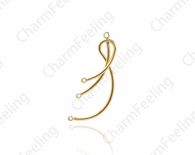 Gold Filled Geometric Pendants, Earring Accessories, Geometric Charms, Jewelry Accessories, DIY Jewelry Making Supplies 37x15mm 1pcs