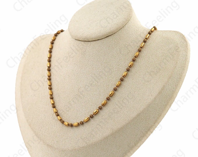 Bronze Necklace,18K Gold Filled Fashion Necklace,Classic Necklace,Oval Necklace,S925 Silver Necklace,Chain Necklace,Cylinder Necklace,