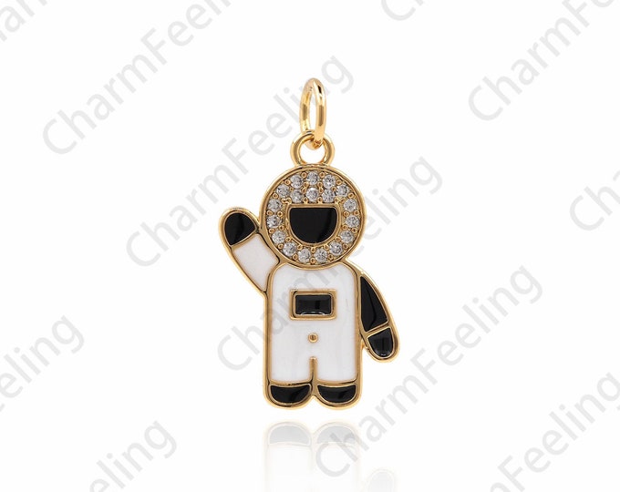 Astronaut Pendant, Astronaut Space Necklace, Astronomy Charm, DIY Jewelry Making Accessories 23.5x12.3x1.5mm 1pcs