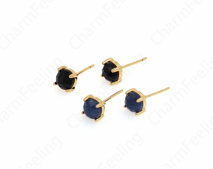 18K Gold Filled Round Earrings,Micropavé CZ Gemstone Earrings, Disc Earrings,Bohemian Earrings,Gift for Her, Everyday Earrings,6x6x5mm