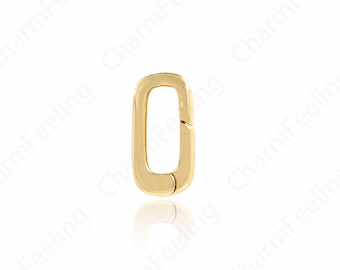 Snap Clasp, Geometric Clasp, 18K Gold Filled Square Clasp, Rectangular Clasp, Door Knocker, DIY Jewelry Accessories,18.5x9.3x3mm