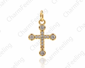 Cross Charm, Cross Pendant,Micro-Pave Cross Necklace, Religious Charm, DIY Jewelry Making Accessories 20x12x2.3mm 1pcs
