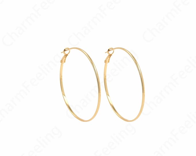 18K Gold Filled Round Earrings,Dainty Gold Earrings,Hollow Earrings,Round Pendants,Boho Earrings,DIY Jewelry Accessories,52mm