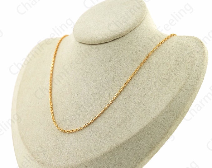 S925 Silver Necklace 18K Gold Filled Classic Necklace Square Necklace Paper Clip Necklace Chain Necklace Fashion Necklace Gift For Her