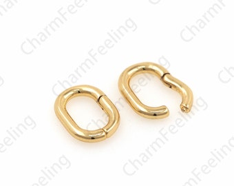 18K Gold Filled Oval Clasp, Toggle Clasp, Pull Gate Ring, Gold Spring Ring, Suitable For Jewelry Making Accessories 9.5x12.5x2mm 1pcs