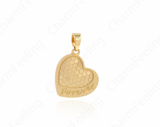 Love Necklace, Fashion Charm,Heart Charm, 18K Gold Filled Heart Pendant,Dainty Heart Necklace, DIY Jewelry Accessories 20.5x14x1.6mm
