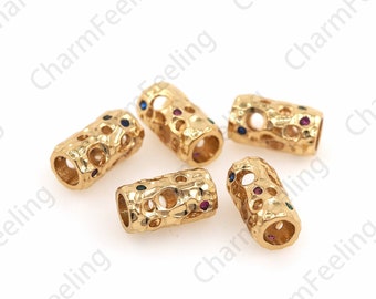 CZ Seven Color Barrel Spacer Beads, Bracelet Beads, Necklace Beads, Jewelry Beads, DIY Jewelry Making Accessories 11x6.5mm Hole 4.5mm  1pcs