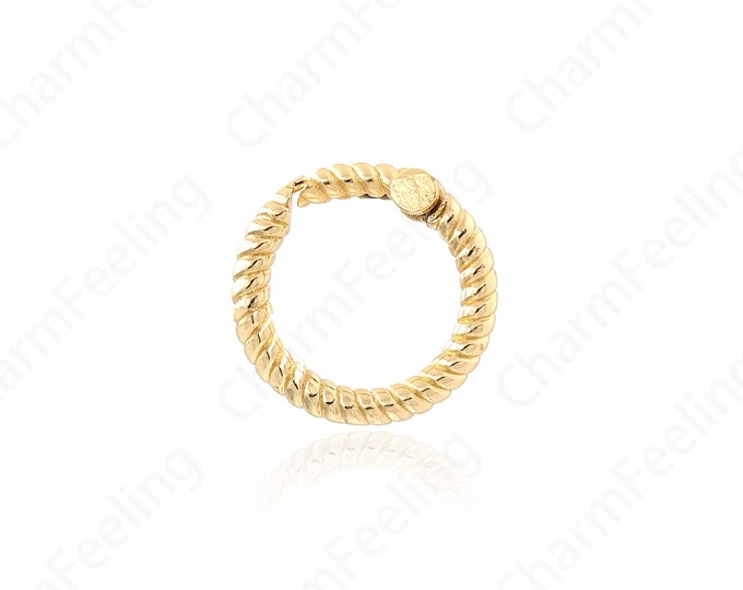 Bracelet Necklace Clasp, 18K Gold Filled Round Clasp, Carabiner, Jewelry Clasp, DIY Jewelry Making Accessories, 18x18x4mm