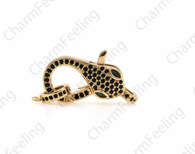 18K Gold Filled Snake Buckle,Toggle Buckle,Door Knocker, Gold Spring Buckle,Suitable For Jewelry Making Accessories 12.5x29x7mm