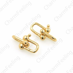 18K Gold Filled Paper Clip Clasp, Spring Clasp, Bracelet Clasp, Key Clasp, Sliding Door Clasp, DIY Jewelry Making Supplies