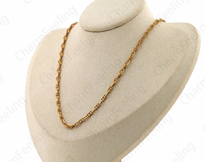 S925 Silver Necklace Paper Clip Necklace Chain Necklace 18K Gold Filled Sailor Chain Necklace Fashion Necklace Classic Necklace Gift For Her