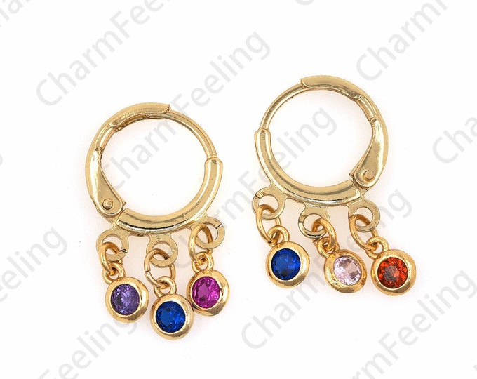 18K Gold Filled Pendant Earrings, Earring Pendants, Hollow Round Earrings, DIY Jewelry Accessories 21x12mm 1 pair