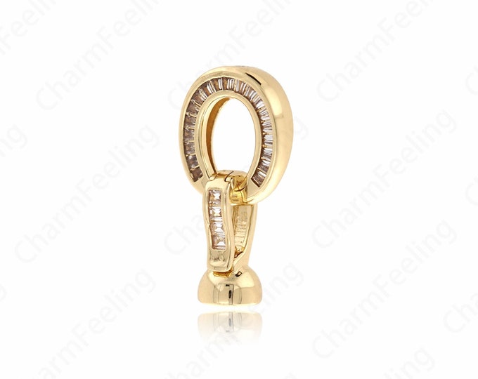 18K Gold Filled Oval Connector,Oval Connector,Micropaved CZ Oval Connector,DIY Jewelry Accessories,26.7x13.5x7mm