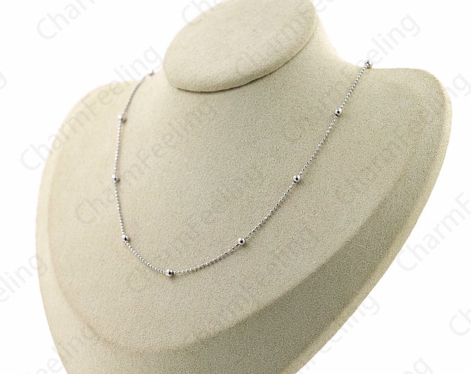 Chain Necklace, Ball Necklace Anniversary Gift, Silver Bead Necklace, S925 Silver Necklace, Fashion Necklace, Classic Necklace,Gift For Her,