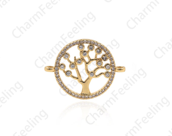 Tree of life connector, tree bracelet necklace pendant, wish tree  20*27*2mm  1pcs