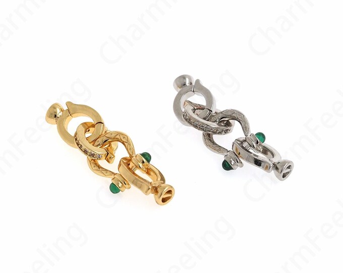 18K Gold Filled Lobster Clasp, Carabiner, Jewelry Clasp, Spring Clasp, Button Clasp, DIY Jewelry Making Supplies, 37x11x2.5mm
