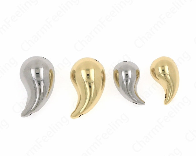 Teardrop Spacer Beads, 18K Gold Filled Teardrop Spacer Beads, Yin And Yang Beads, Bracelet Beads, DIY Jewelry Supplies,