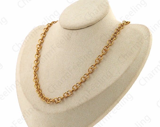 18K Gold Filled Fashion Necklace, Gold Necklace,Round Necklace,Silver Ring Necklace,S925 Silver Necklace,Classic Necklace,Gift For Her,